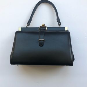 Black vintage box handbag